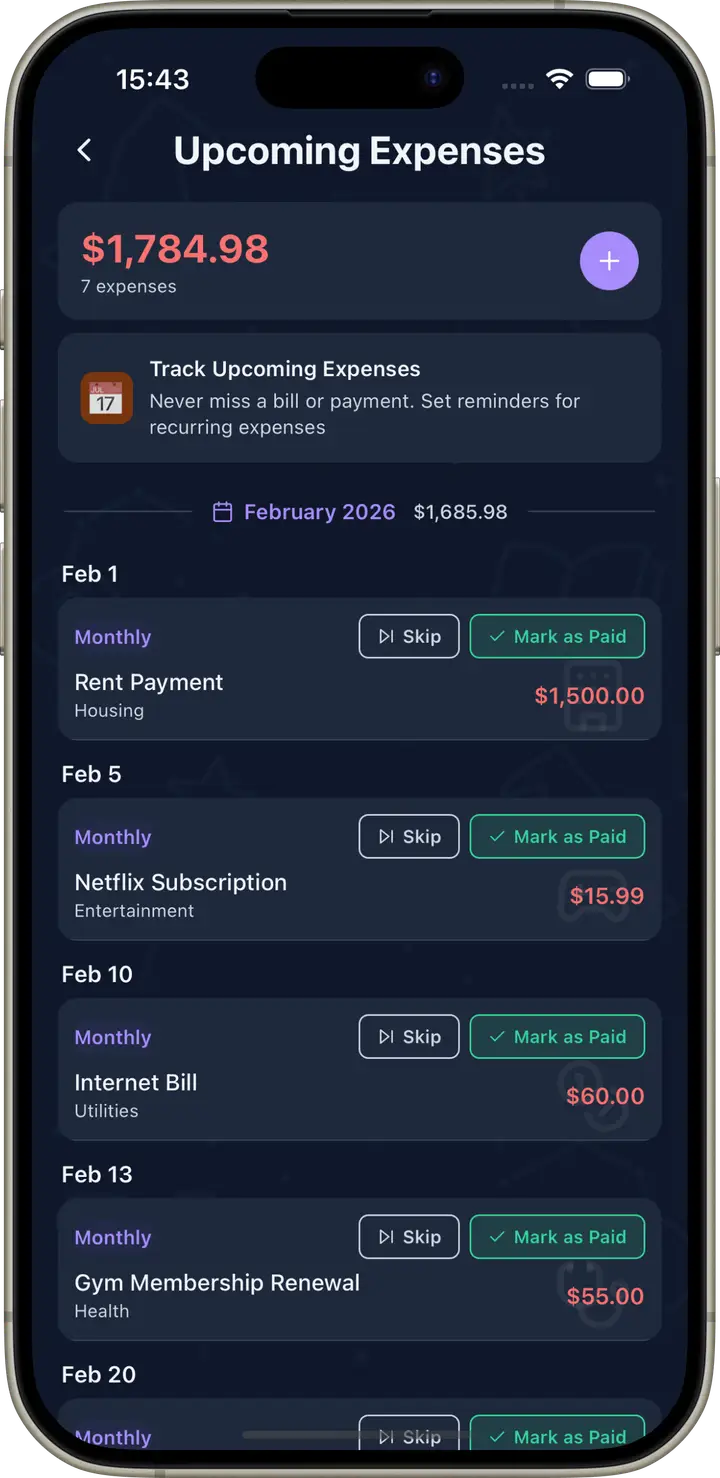 Subscriptions tracker